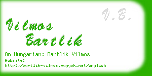 vilmos bartlik business card